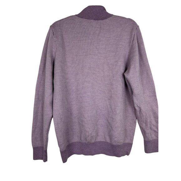 Vineyard Vines Women's Sweater 1/4 Zip 100% Extra Fine Merino Woll Large Purple - Picture 9 of 13